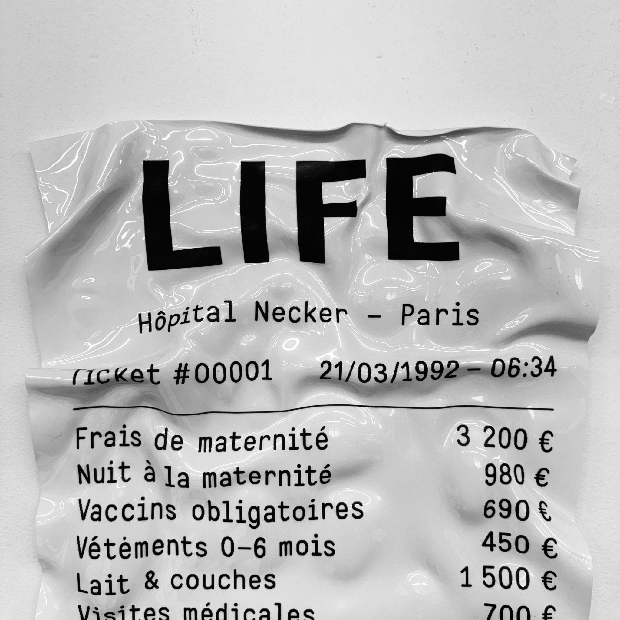 Tableau froissé - Ticket "Life" - Luxartis
