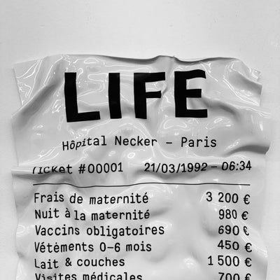 Tableau froissé - Ticket "Life" - Luxartis