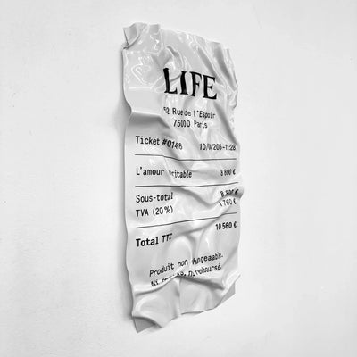 Tableau froissé - Ticket "Life" - Luxartis