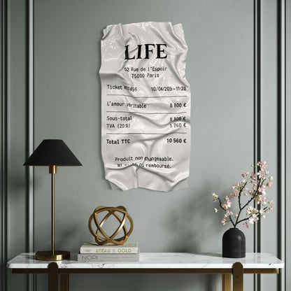 Tableau froissé - Ticket "Life" - Luxartis