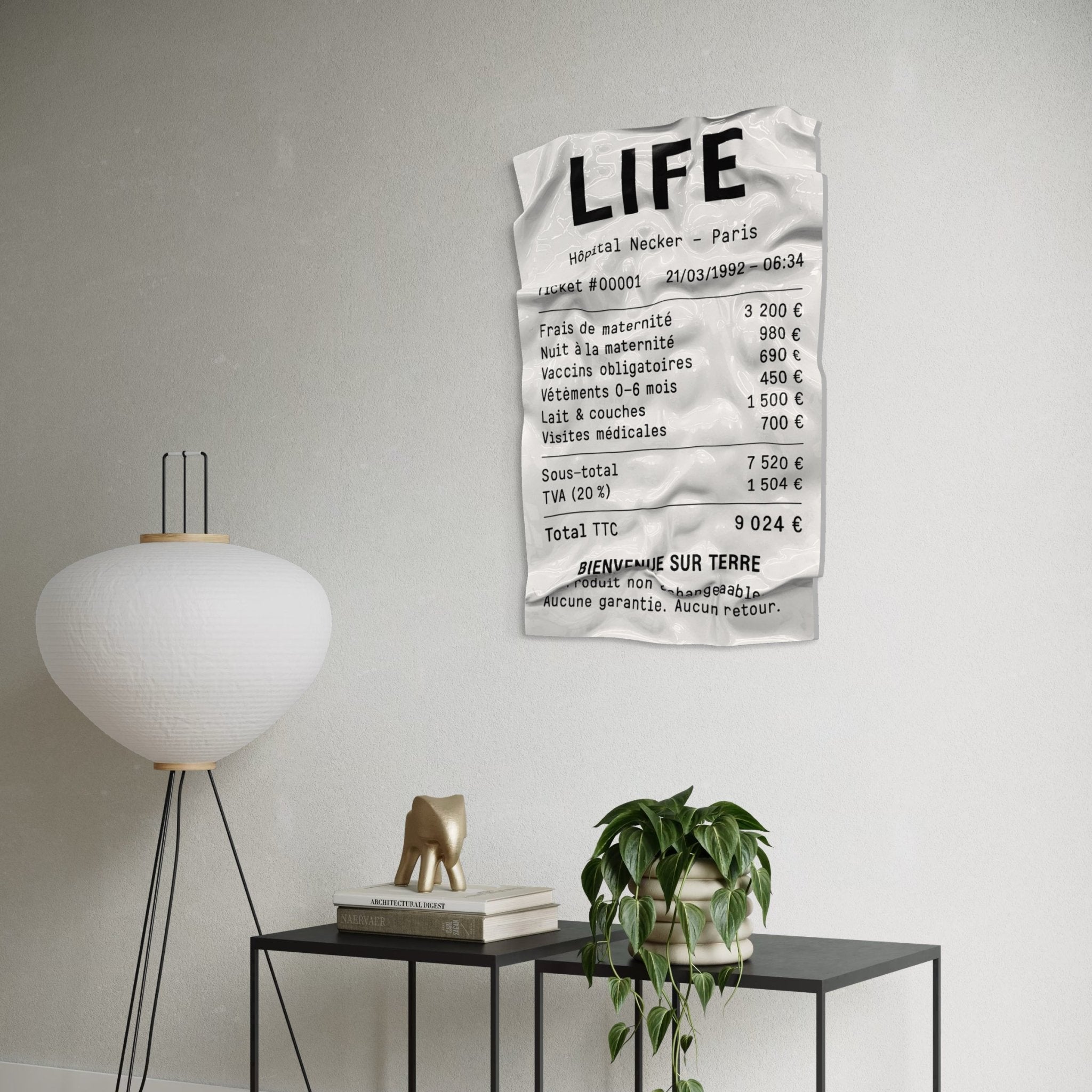 Tableau froissé - Ticket "Life" - Luxartis