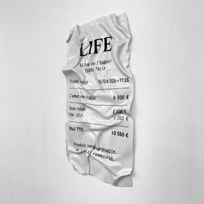 Tableau froissé - Ticket "Life" - Luxartis
