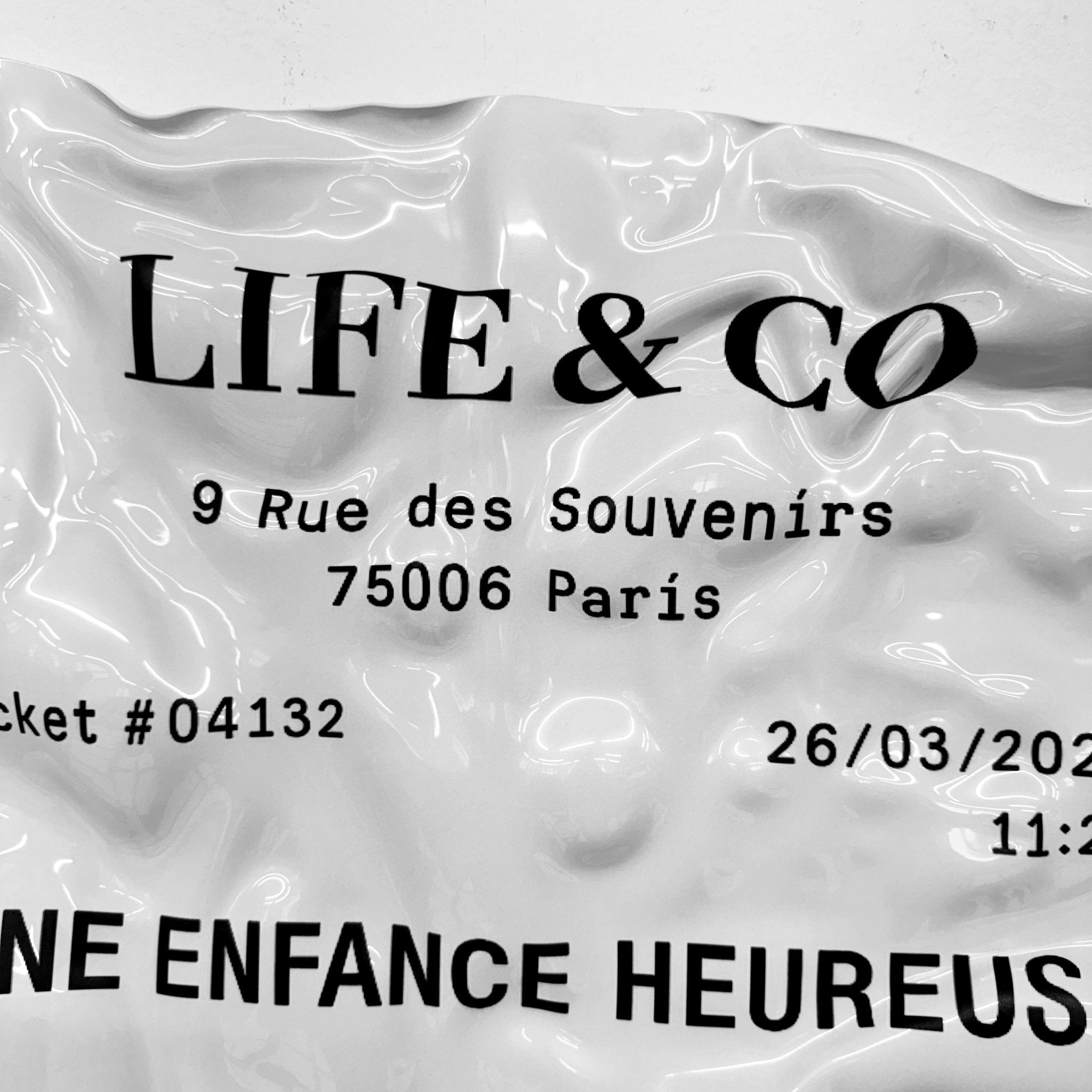 Tableau froissé - Ticket "Life&Co" - Luxartis