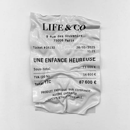 Tableau froissé - Ticket "Life&Co" - Luxartis