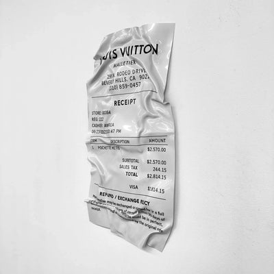 Tableau froissé - Ticket "Louis Vuitton" - Luxartis