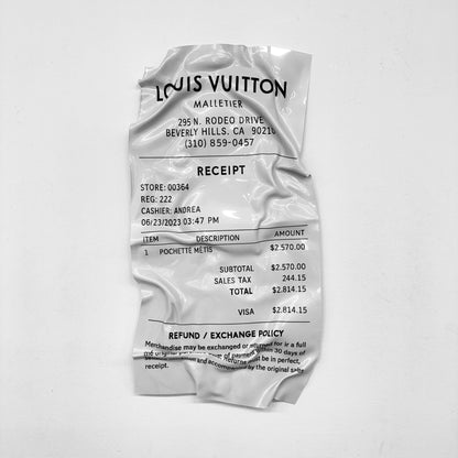 Tableau froissé - Ticket "Louis Vuitton" - Luxartis