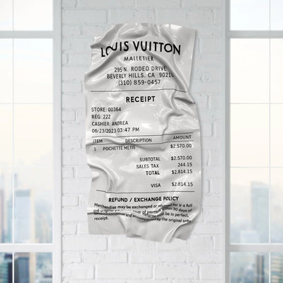 Tableau froissé - Ticket "Louis Vuitton" - Luxartis