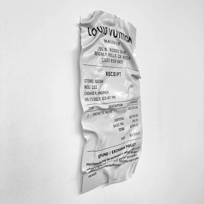 Tableau froissé - Ticket "Louis Vuitton" - Luxartis