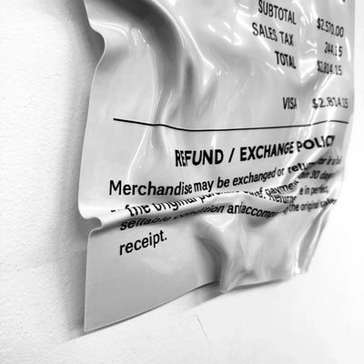 Tableau froissé - Ticket "Louis Vuitton" - Luxartis