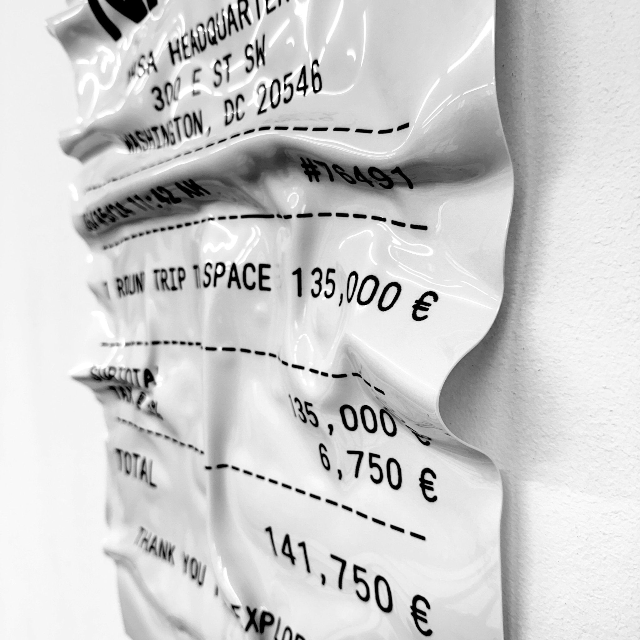 Tableau froissé - Ticket "NASA" - Luxartis