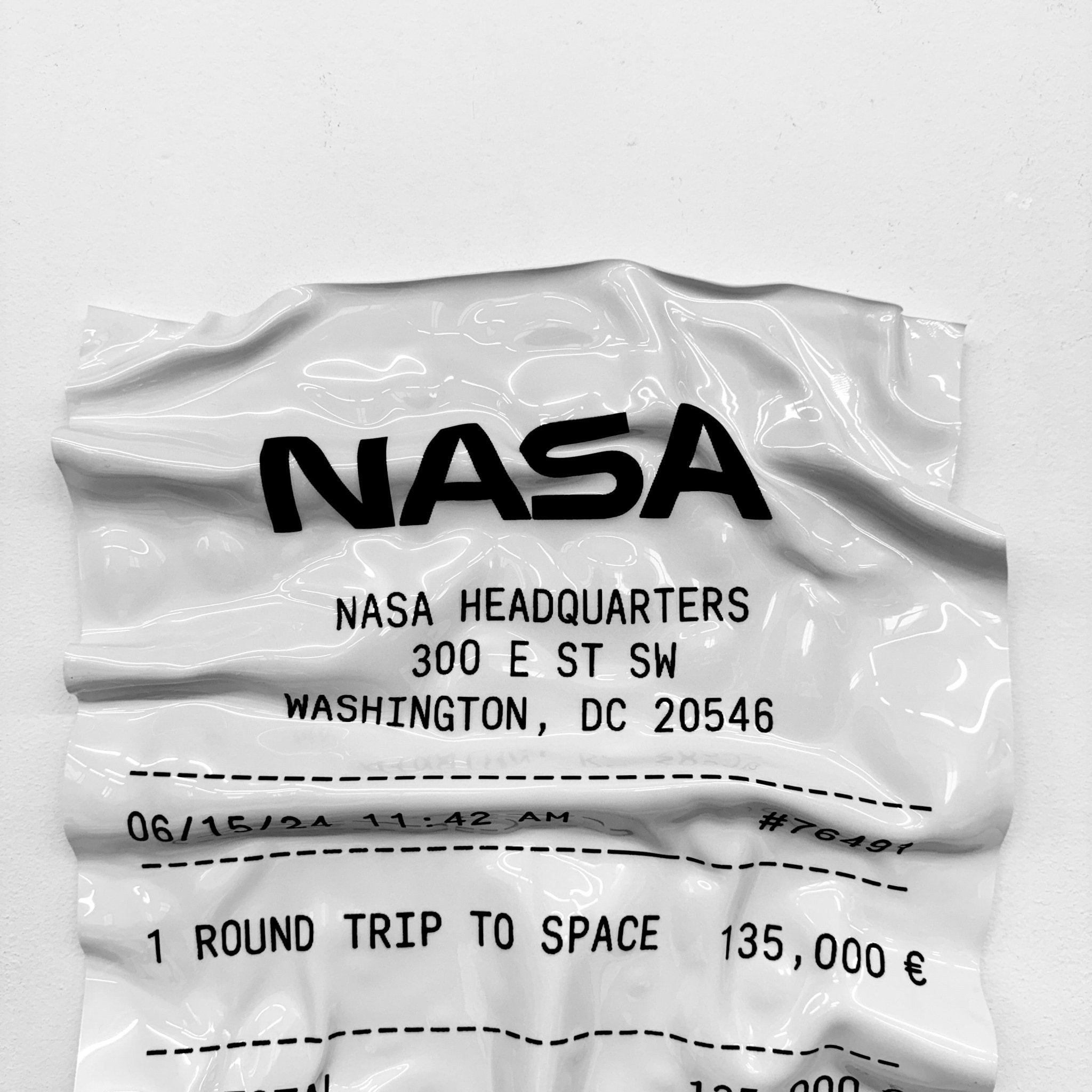 Tableau froissé - Ticket "NASA" - Luxartis