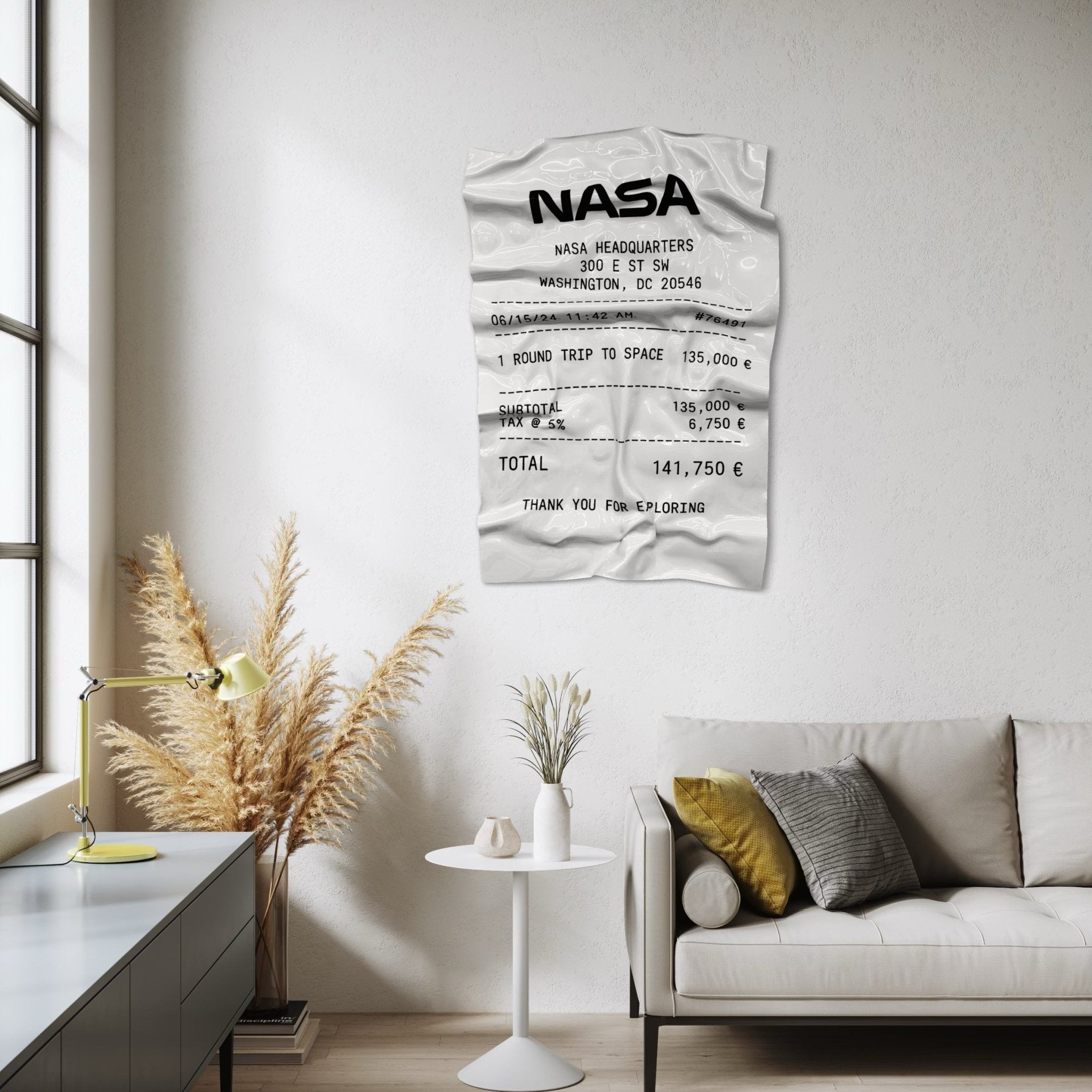 Tableau froissé - Ticket "NASA" - Luxartis