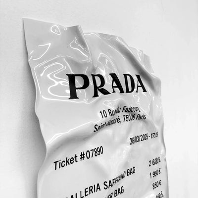 Tableau froissé - Ticket "Prada" - Luxartis