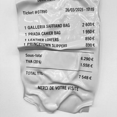 Tableau froissé - Ticket "Prada" - Luxartis