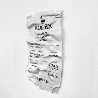 Tableau froissé - Ticket "Rolex" - Luxartis