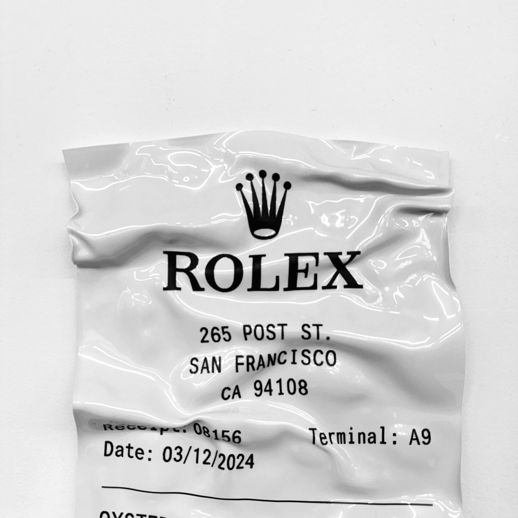Tableau froissé - Ticket "Rolex" - Luxartis