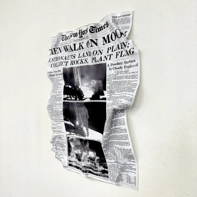 Tableau froissé - Une Petite Foulée sur la Lune "NY Times 1969" - Luxartis