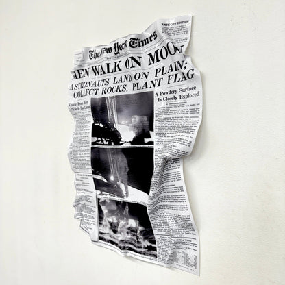 Tableau froissé - Une Petite Foulée sur la Lune "NY Times 1969" - Luxartis