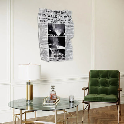 Tableau froissé - Une Petite Foulée sur la Lune "NY Times 1969" - Luxartis