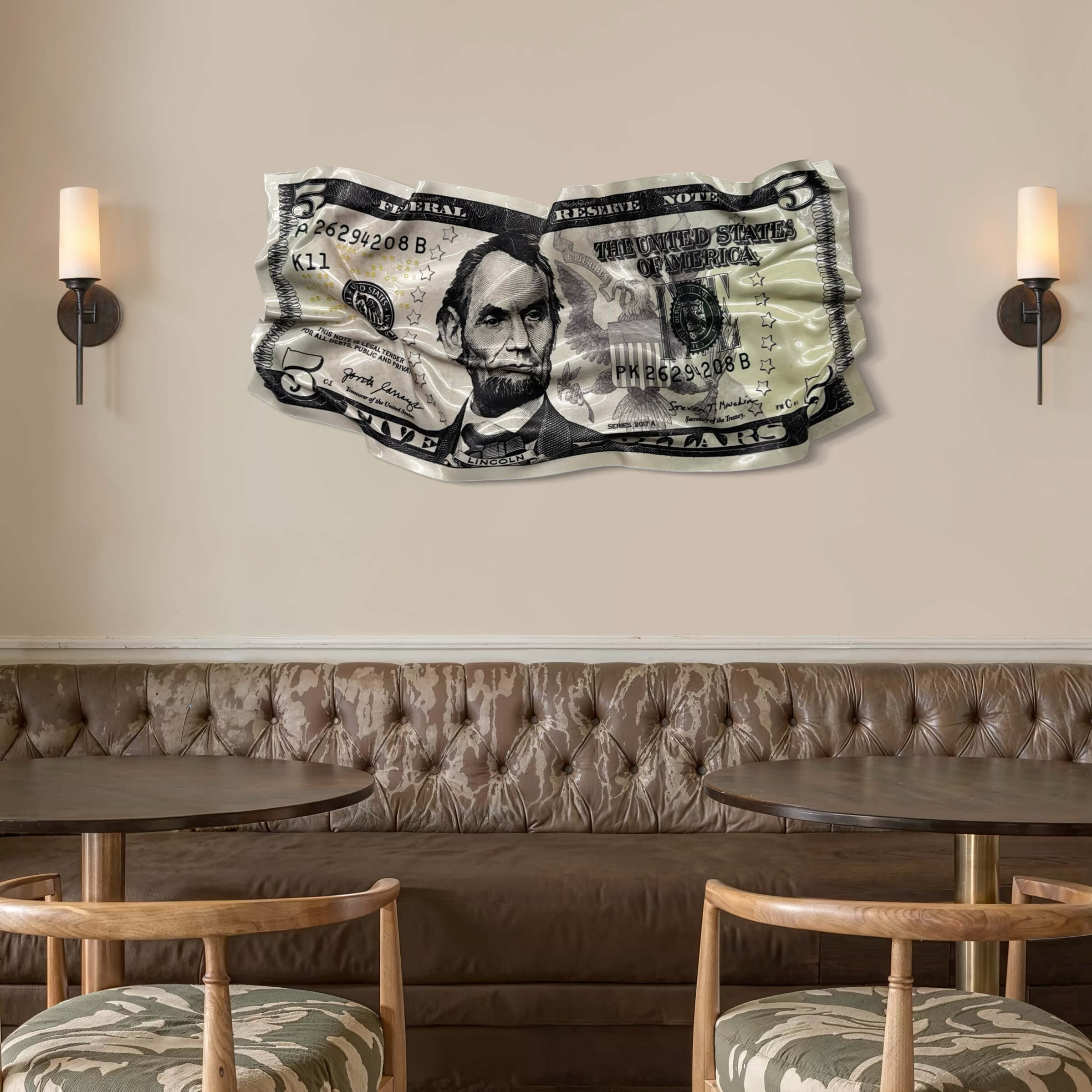 Tableau froissé – Lincoln 5$